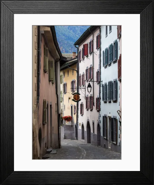 Framed Print : Switzerland, Canton of Valais, Saillon, A small street in the old village of Saillon Framed Print : Switzerland, Canton of Valais, Saillon, A small street in the old village of Saillon