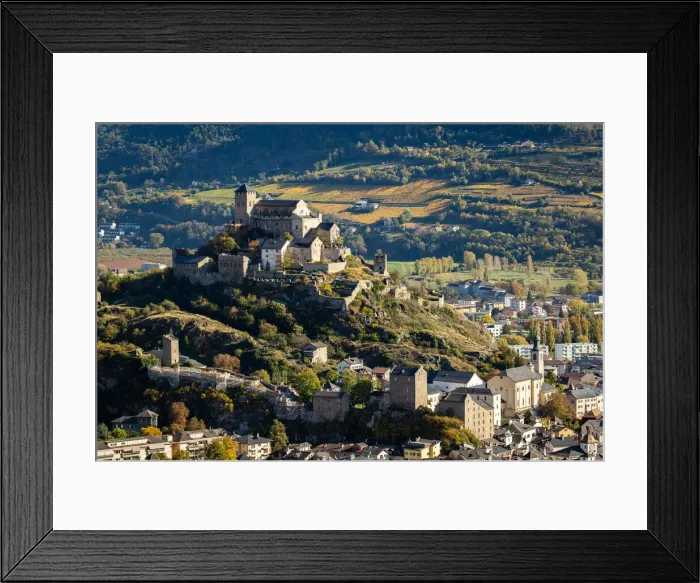 Framed Print : Switzerland, Canton of Valais, Sion, Siona's castle Framed Print : Switzerland, Canton of Valais, Sion, Siona's castle