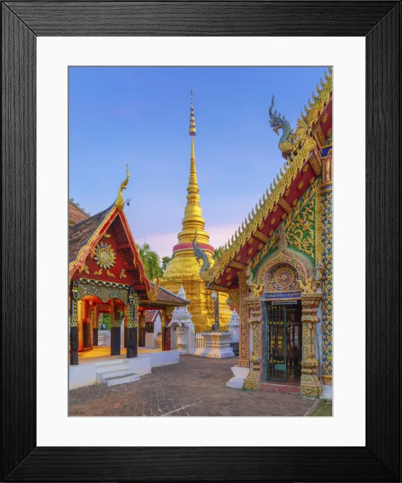 Framed Print : Thailand, Lampang, Wat Pong Sanuk Nua at dusk Framed Print : Thailand, Lampang, Wat Pong Sanuk Nua at dusk