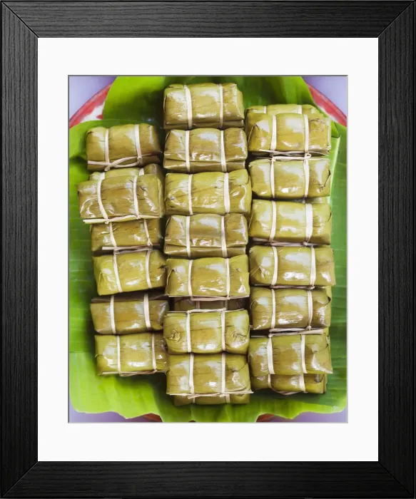 Framed Print : Thailand, Chiang mai, Sticky rice for sale at Thai market stall Framed Print : Thailand, Chiang mai, Sticky rice for sale at Thai market stall