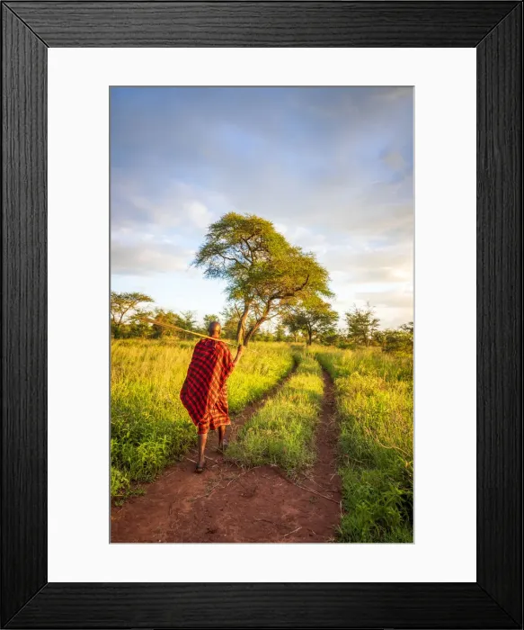Framed Print : africa, Tanzania, Loibortsoit area. A Msai man with traditional clothing Framed Print : africa, Tanzania, Loibortsoit area. A Msai man with traditional clothing