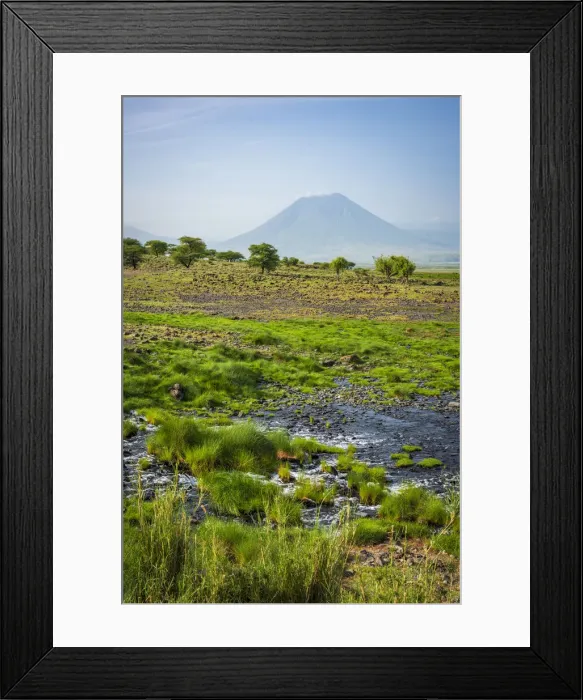 Framed Print : africa, Tanzania, Natron Lake area. The landscape with the impressive volcano Ol Doinyo Framed Print : africa, Tanzania, Natron Lake area. The landscape with the impressive volcano Ol Doinyo