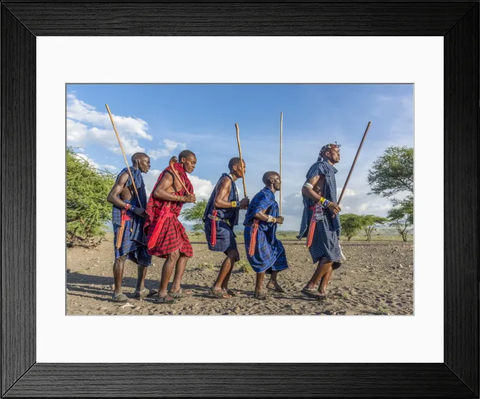 Framed Print : africa, Tanzania, Natron Lake area. A group of traditionally dressed msai men Framed Print : africa, Tanzania, Natron Lake area. A group of traditionally dressed msai men