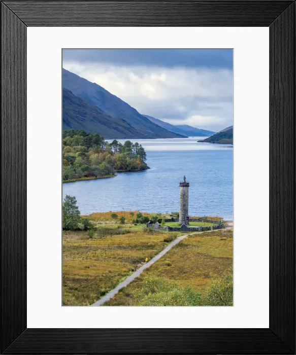 Framed Print : UK, Scotland, Highland, Loch Shiel, Glenfinnan, Glenfinnan Monument to the 1745 landing