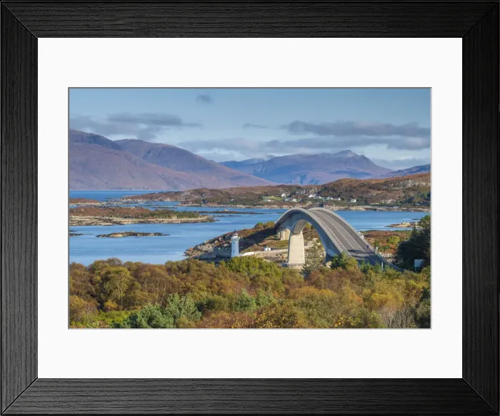 Framed Print : UK, Scotland, Highland, Isle of Skye, Skye Bridge and Kyle Lighthouse on Eilean Ban Framed Print : UK, Scotland, Highland, Isle of Skye, Skye Bridge and Kyle Lighthouse on Eilean Ban