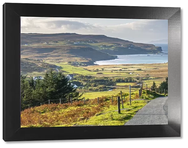 UK, Scotland, Highland, Isle of Skye, Glen Dale or Gleann Dail looking towards Loch