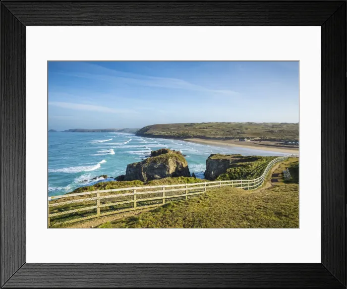 Framed Print : Perranporth, North Cornwall Coast, Cornwall, England, UK