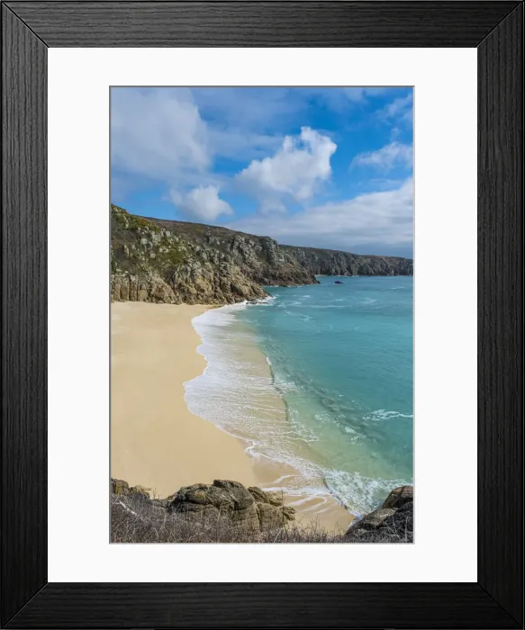Framed Print : Porthcurno beach, Cornwall, England, UK Framed Print : Porthcurno beach, Cornwall, England, UK