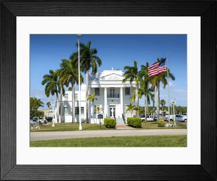 Framed Print : USA, Florida, Everglades City, City Hall, Old Collier County Courthouse, 1926 Framed Print : USA, Florida, Everglades City, City Hall, Old Collier County Courthouse, 1926