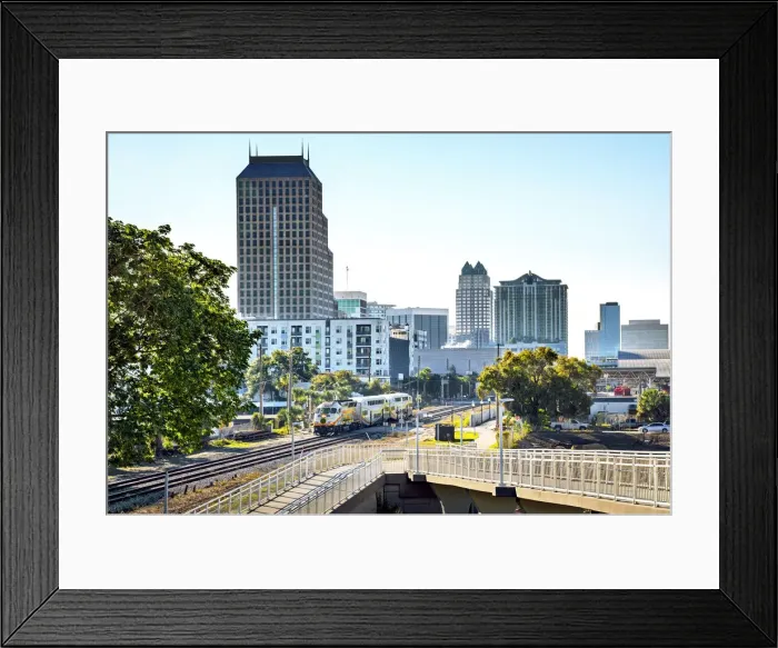 Framed Print : USA, Florida, Orlando, Downtown, Commuter Train