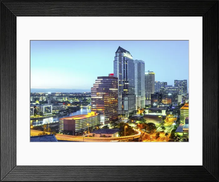 Framed Print : USA, Florida, Tampa, Downtown, Skyline, Hillsborough River Framed Print : USA, Florida, Tampa, Downtown, Skyline, Hillsborough River