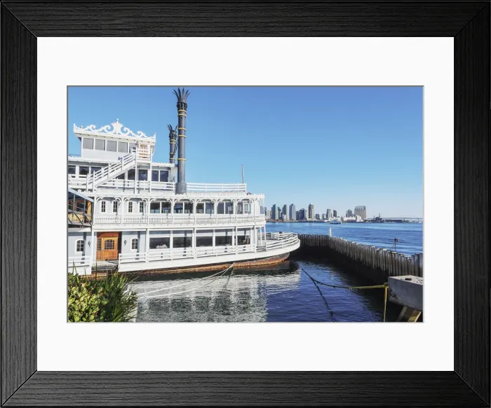 Framed Print : Steam ferry boat and city skyline, San Diego, California, USA Framed Print : Steam ferry boat and city skyline, San Diego, California, USA