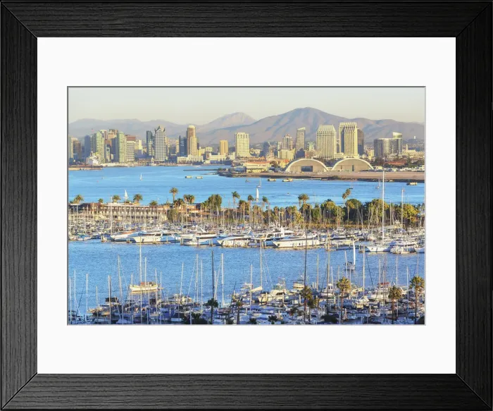 Framed Print : City skyline and harbor view, San Diego, California, USA Framed Print : City skyline and harbor view, San Diego, California, USA