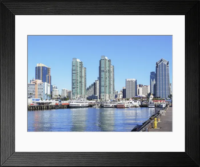 Framed Print : Embarcadero Marina view, San Diego, California, USA Framed Print : Embarcadero Marina view, San Diego, California, USA