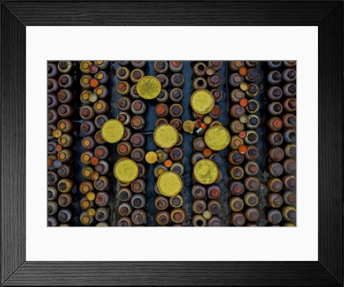 Framed Print : Traditional soy sauce making, Hung Yen province, Vietnam