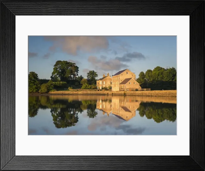 Framed Print : Carew Tidal Mill reflected in the mill pond, Carew, Pembrokeshire, Wales Framed Print : Carew Tidal Mill reflected in the mill pond, Carew, Pembrokeshire, Wales
