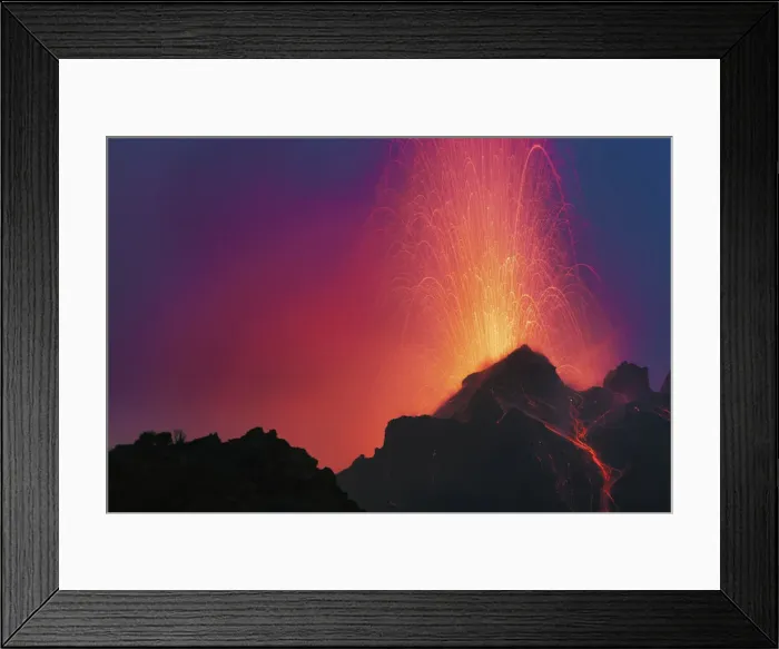Framed Print : Strombolian volcano eruption - Italy, Sicily, Messina, Eolian Islands, Stromboli Framed Print : Strombolian volcano eruption - Italy, Sicily, Messina, Eolian Islands, Stromboli