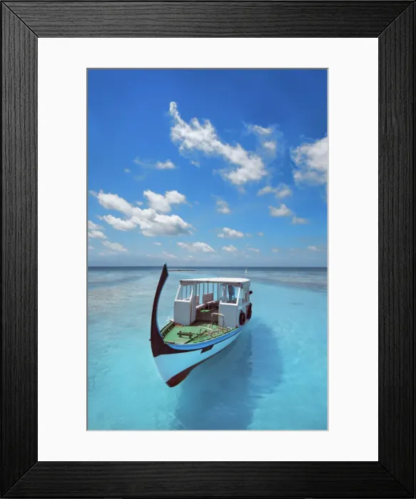 Framed Print : Fisher boat on Maldives (dhoni) - Maldives, Nord Nilandhe Atoll, Filitheyo Framed Print : Fisher boat on Maldives (dhoni) - Maldives, Nord Nilandhe Atoll, Filitheyo