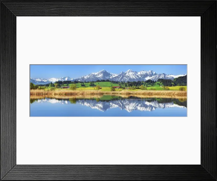 Framed Print : Alpine upland in Allgaeu - Germany, Bavaria, Swabia, Forggensee, Rosshaupten