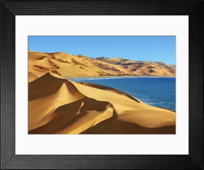 Framed Print : Desert and ocean (Namib and Atlantic) - Namibia, Hardap, Namib Framed Print : Desert and ocean (Namib and Atlantic) - Namibia, Hardap, Namib