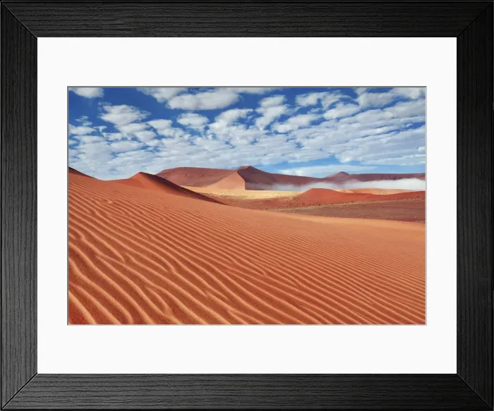 Framed Print : Dune impression with fog in Namib - Namibia, Hardap, Namib Framed Print : Dune impression with fog in Namib - Namibia, Hardap, Namib