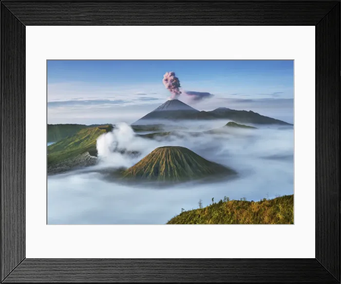 Framed Print : Volcanic landscape with Semeru, Bromo, Batok - Indonesia, Java, Tengger Caldera Framed Print : Volcanic landscape with Semeru, Bromo, Batok - Indonesia, Java, Tengger Caldera