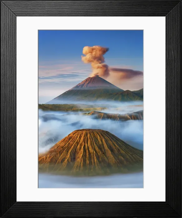 Framed Print : Volcanic landscape with Semeru, Batok - Indonesia, Java, Tengger Caldera Framed Print : Volcanic landscape with Semeru, Batok - Indonesia, Java, Tengger Caldera