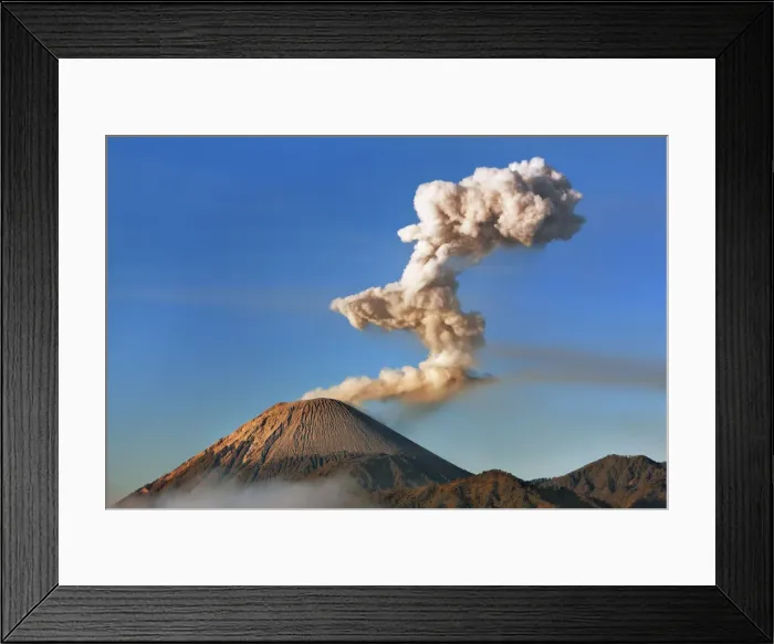 Framed Print : Volcanic landscape with Semeru - Indonesia, Java, Tengger Caldera Framed Print : Volcanic landscape with Semeru - Indonesia, Java, Tengger Caldera