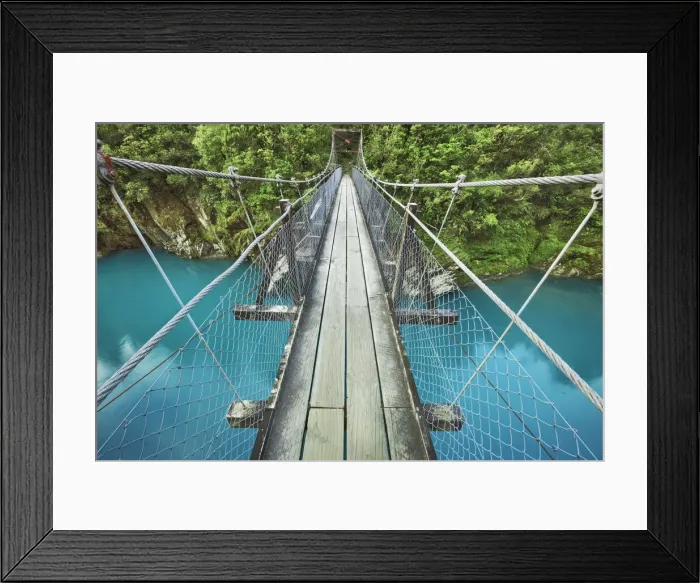 Framed Print : Suspension bridge - New Zealand, South Island, West Coast, Westland, Hokitika Framed Print : Suspension bridge - New Zealand, South Island, West Coast, Westland, Hokitika