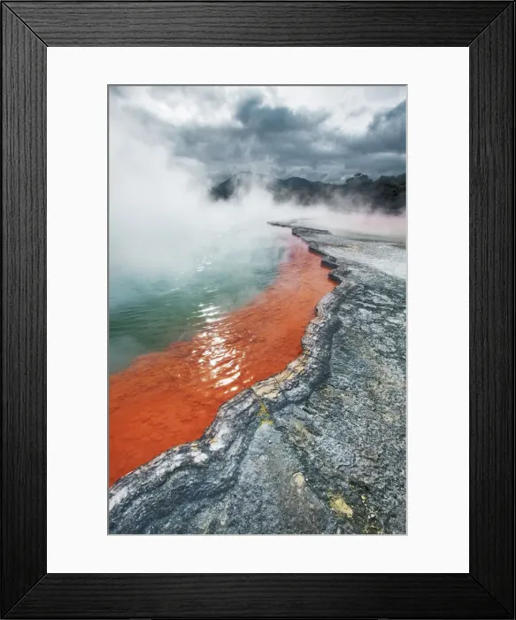 Framed Print : Hot spring Champagne Pool - New Zealand, North Island, Bay of Plenty, Waiotapu Framed Print : Hot spring Champagne Pool - New Zealand, North Island, Bay of Plenty, Waiotapu