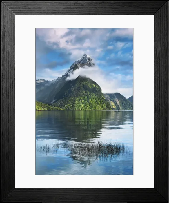 Framed Print : Fjord landscape at Mitre Peak - New Zealand, South Island, Southland, Fiordland