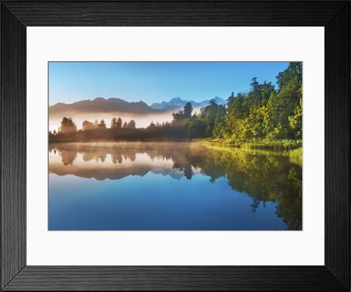 Framed Print : Misty mood at Lake Matheson - New Zealand, South Island, West Coast, Westland Framed Print : Misty mood at Lake Matheson - New Zealand, South Island, West Coast, Westland