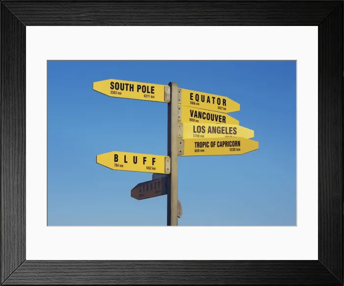 Framed Print : Signpost - New Zealand, North Island, Northland, Far North, Cape Reinga Framed Print : Signpost - New Zealand, North Island, Northland, Far North, Cape Reinga