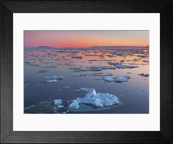 Framed Print : Drift ice at dusk - Greenland, Northeast Greenland National Park, Gael Hamkes Bay Framed Print : Drift ice at dusk - Greenland, Northeast Greenland National Park, Gael Hamkes Bay