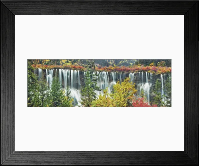 Framed Print : Waterfall Nuorilang and forest in autumn - China, Sichuan, Jiuzhaigou Framed Print : Waterfall Nuorilang and forest in autumn - China, Sichuan, Jiuzhaigou