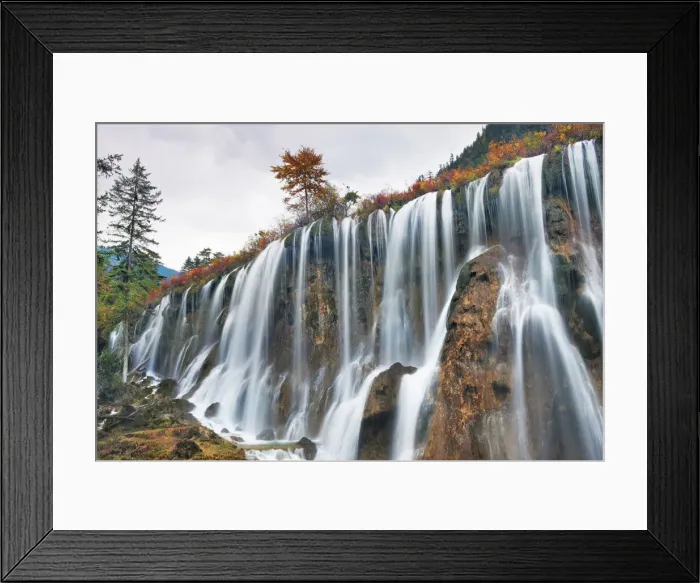 Framed Print : Waterfall Nuorilang - China, Sichuan, Jiuzhaigou, Nuorilang Waterfall Framed Print : Waterfall Nuorilang - China, Sichuan, Jiuzhaigou, Nuorilang Waterfall