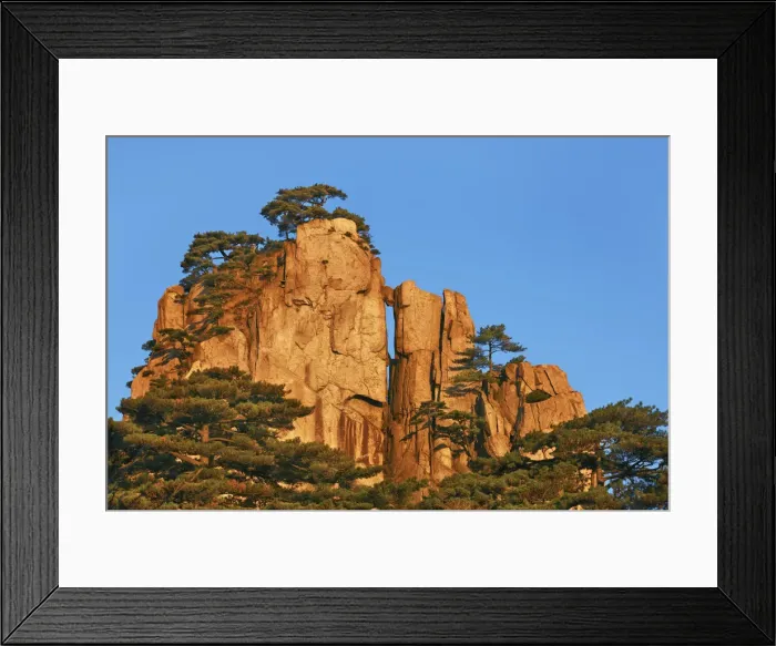 Framed Print : Huangshan - China, Anhui, Huangshan, Beginning-To-Beleive Peak - Yellow Mountain