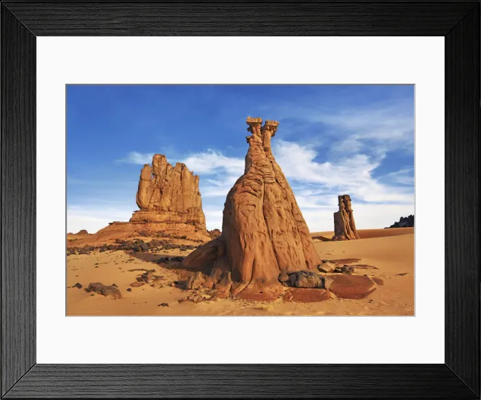 Framed Print : Erosion landscape in Tassili du Hoggar - Algeria, Tassili Hoggar, Tahaggart - Sahara Framed Print : Erosion landscape in Tassili du Hoggar - Algeria, Tassili Hoggar, Tahaggart - Sahara