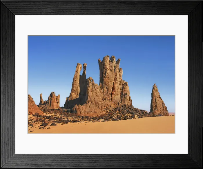 Framed Print : Erosion landscape in Tassili du Hoggar - Algeria, Tassili Hoggar, Tahaggart - Sahara Framed Print : Erosion landscape in Tassili du Hoggar - Algeria, Tassili Hoggar, Tahaggart - Sahara