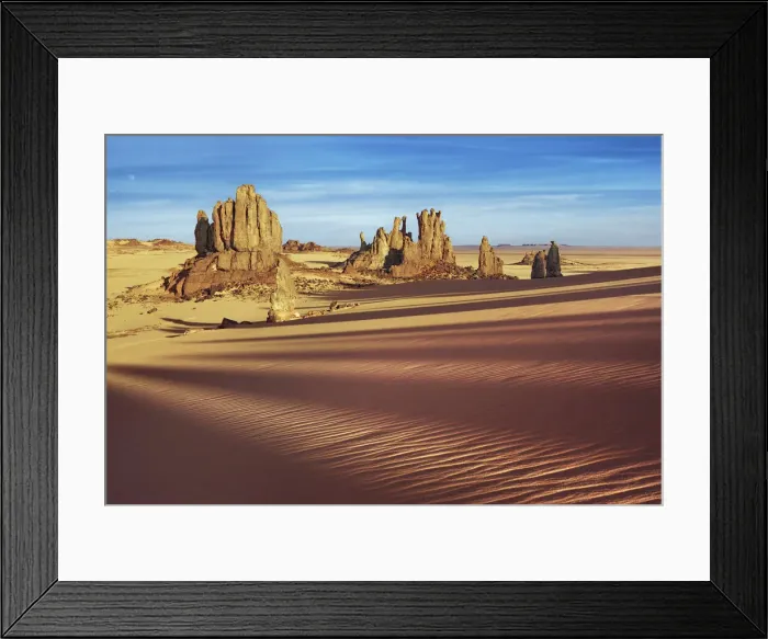 Framed Print : Erosion landscape in Tassili du Hoggar - Algeria, Tassili Hoggar, Tahaggart - Sahara