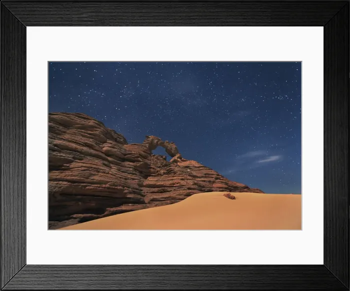 Framed Print : Erosion landscape in Tassili du Hoggar at night - Algeria, Tassili Hoggar Framed Print : Erosion landscape in Tassili du Hoggar at night - Algeria, Tassili Hoggar
