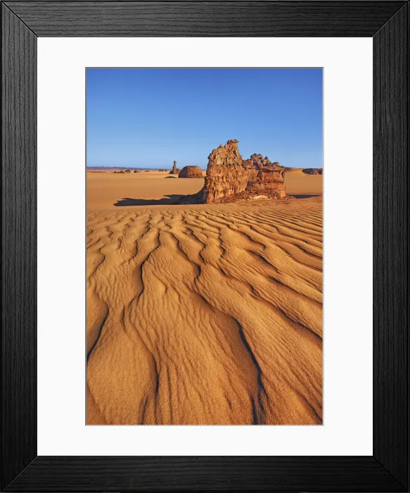 Framed Print : Erosion landscape in Tassili du Hoggar - Algeria, Tassili Hoggar, Tagrera - Sahara
