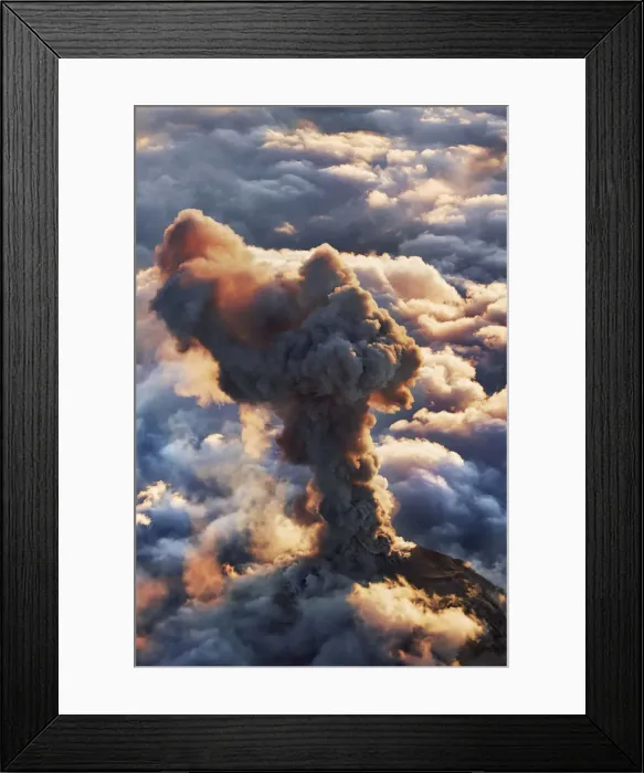 Framed Print : Ash eruption Santiaguito volcano seen from Santa Maria - Guatemala, Quezaltenango Framed Print : Ash eruption Santiaguito volcano seen from Santa Maria - Guatemala, Quezaltenango