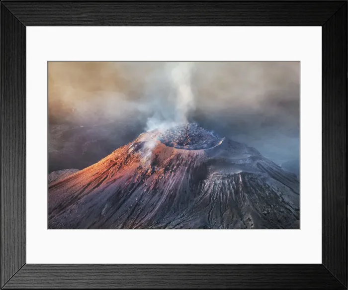 Framed Print : Santiaguito volcano seen from Santa Maria - Guatemala, Quezaltenango, Santa Maria