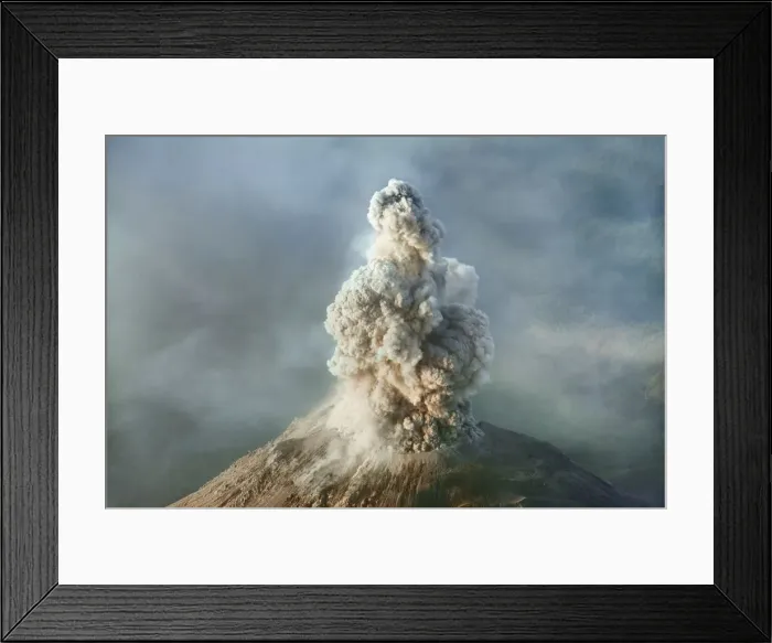 Framed Print : Ash eruption Santiaguito volcano seen from Santa Maria - Guatemala, Quezaltenango Framed Print : Ash eruption Santiaguito volcano seen from Santa Maria - Guatemala, Quezaltenango