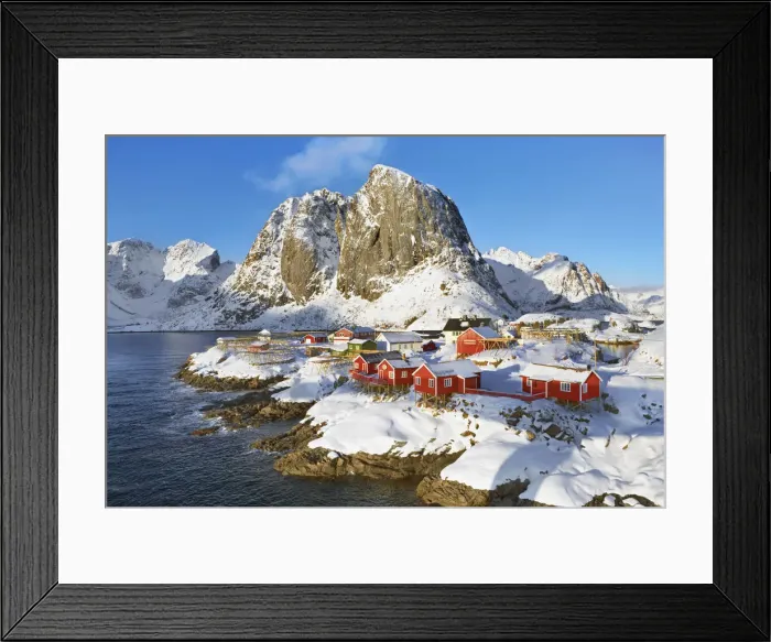 Framed Print : Fishermen village Hamnoy - Norway, Nordland, Lofoten, Moskenesoya, Hamnoy