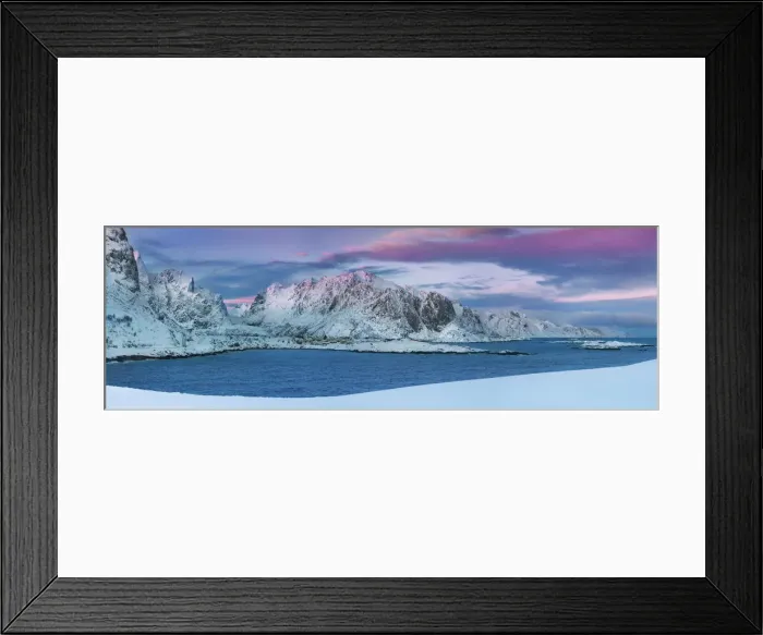 Framed Print : Coast mountain Lofoten in new snow - Norway, Nordland, Lofoten, Moskenesoya, Reine Framed Print : Coast mountain Lofoten in new snow - Norway, Nordland, Lofoten, Moskenesoya, Reine