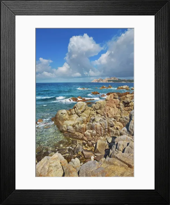 Framed Print : Coast landscape at Baia Reparata - Italy, Sardinia, Olbia-Tempio, Santa Teresa di Gallura Framed Print : Coast landscape at Baia Reparata - Italy, Sardinia, Olbia-Tempio, Santa Teresa di Gallura