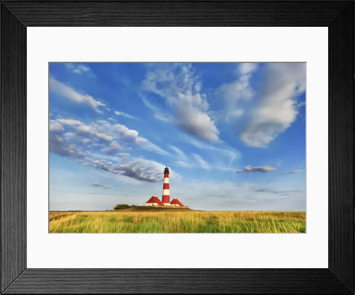 Framed Print : Lighthouse Westerhever - Germany, Schleswig-Holstein, North Frisia, Eiderstedt Framed Print : Lighthouse Westerhever - Germany, Schleswig-Holstein, North Frisia, Eiderstedt