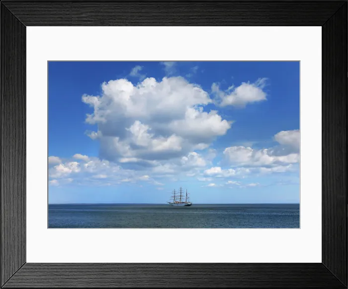 Framed Print : Ocean impression with sailing ship - Germany, Schleswig-Holstein, North Frisia, Sylt Framed Print : Ocean impression with sailing ship - Germany, Schleswig-Holstein, North Frisia, Sylt